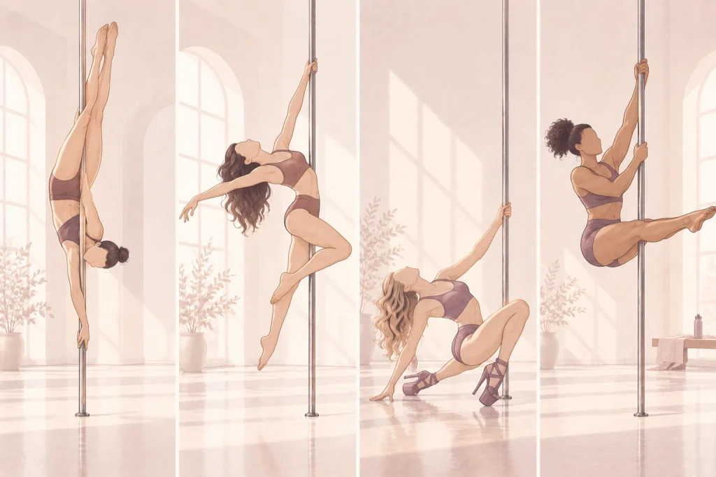Pole sport, pole art, exotic y pole fitness: en qué se diferencian